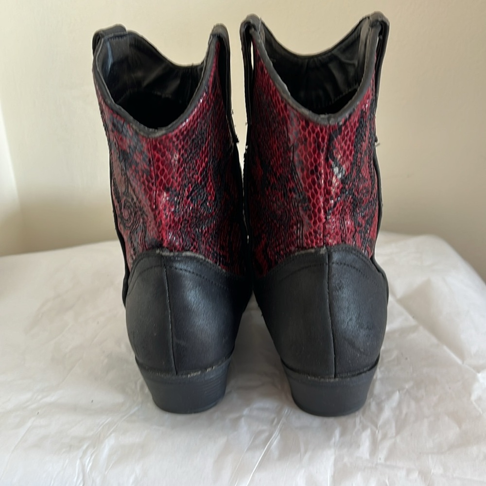 Rampage Black and Red Combat Moto Boots - Picture 3 of 3